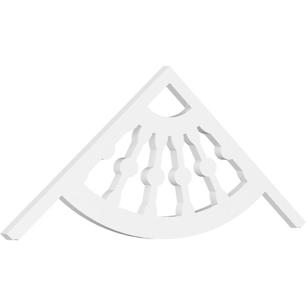 Ekena Millwork Pitch Classic Wagon Wheel Architectural Grade PVC Gable Pediment, 48"W x 18"H x 1"P (9/12) GPP048X018X100CWW - main